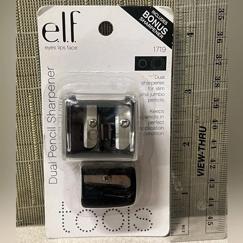e.l.f. Dual Pencil Sharpener Slim & Jumbo Makeup Sharpener w/ Bonus Sharpener